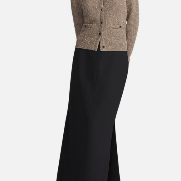 NWT Lafayette 148 New York Button Down Shimmer Gold Knit Cardigan - Picture 2 of 7